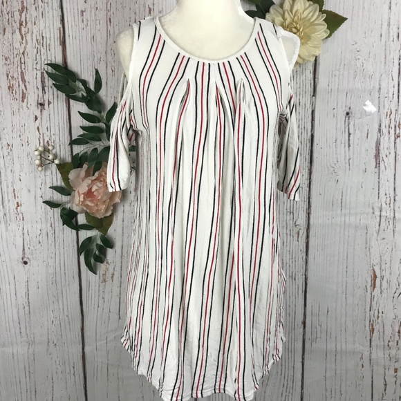 Max Studio Size S Stripe Red Verticle Striped Top - Picture 1 of 6
